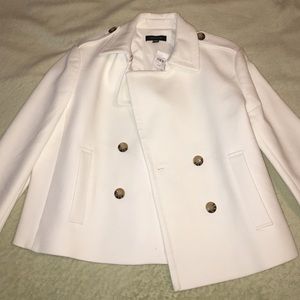 Ann Taylor Crop White Pea Coat
