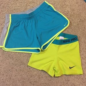 Nike Dri-Fit shorts and spandex bundle