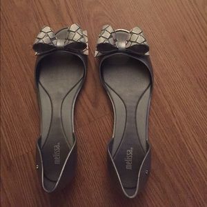 Melissa silver grey flats.