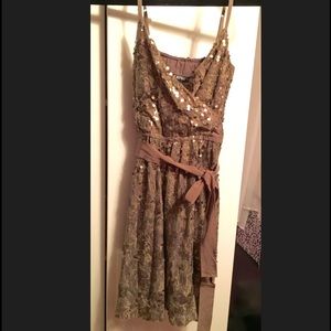 Tan sequin dress