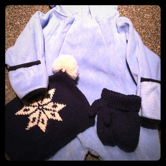 Like NEW Talbots Kids Fleece "bunting" Sz 6mos - Picture 1 of 3