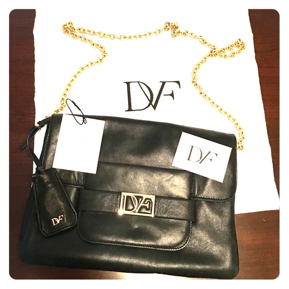 Diane Von Furstenberg Mimosa Clutch Nappa BLACK