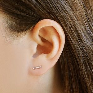 DANA REBECCA Sylvie Bar Earring 14k Gold & Diamond