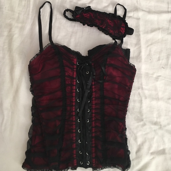 Sexy black and red corset, like new