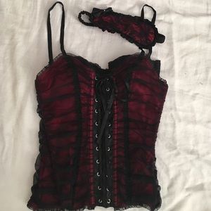 Sexy black and red corset, like new