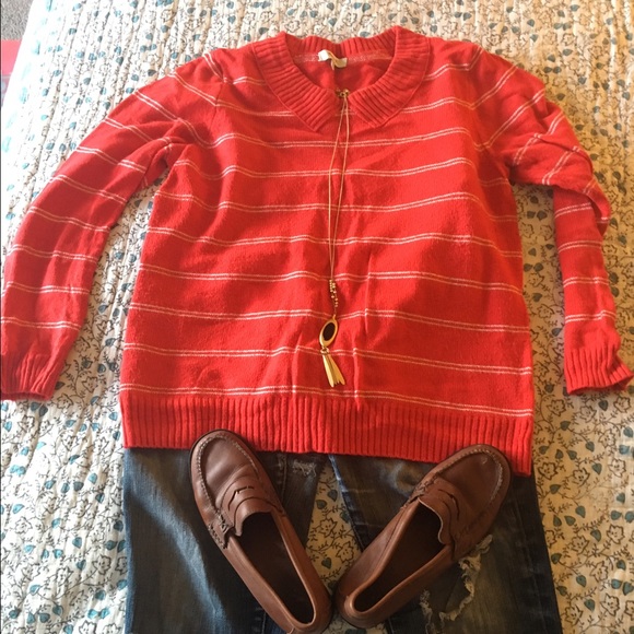 Striped Madewell red sweater