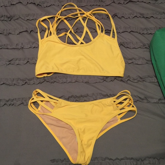 Sexy yellow bikini