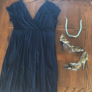 ABS collection. Dark navy jersey style dress.