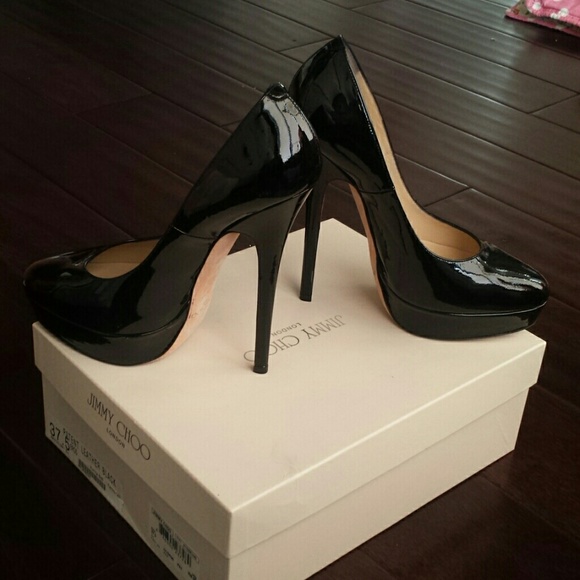 SOLD JimmyChoo Black Patent Leather Heels - Picture 2 of 4