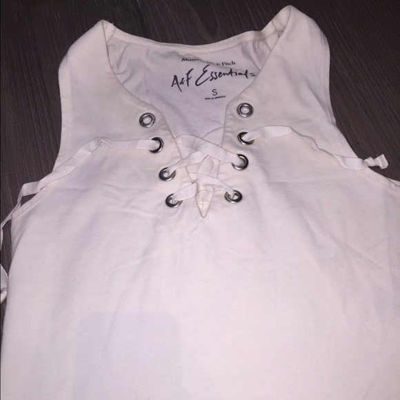 Abercrombie and Fitch lace up shirt off white sz s