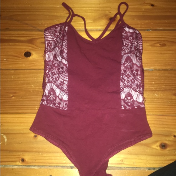 Burgandy body suit