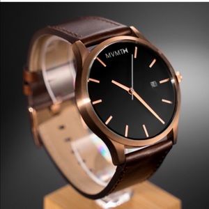 Rose gold MVMT watch.