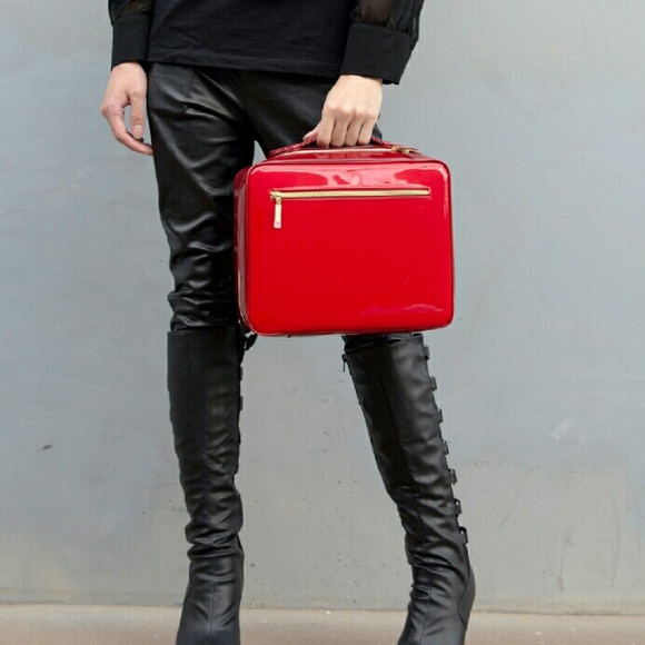 Red High Gloss Travel Makeup Bag NEW Stylish Cute