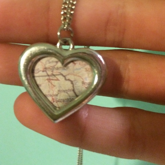 Night On the Towns Heart/Map necklace