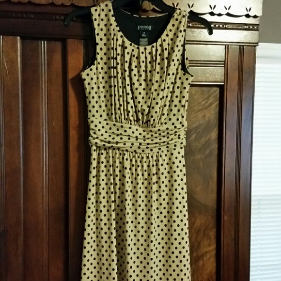 Tan polka dot dress