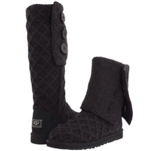 UGG lattice cardy tall triple button boots Sz 8