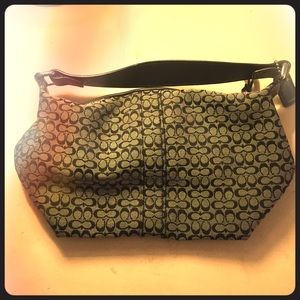 Classic black coach handbag, mini C print