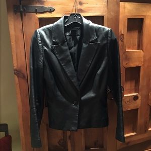Frenchi black classic authentic leather jacket!