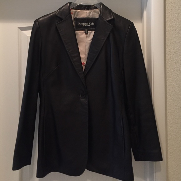 Kenneth Cole New York black leather jacket