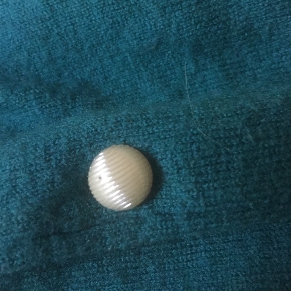 Turquoise Cardigan with Iridescent Buttons - Picture 2 of 2