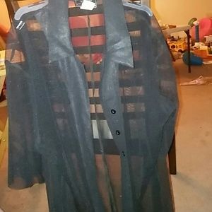 Long fishnet robe/trenchcoat