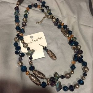 Must sell! Silver, blue stone bracelet & necklace
