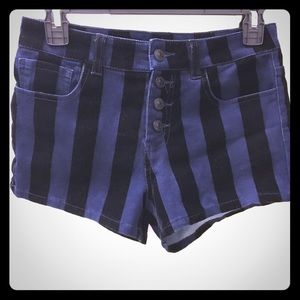 High waisted velvet shorts