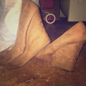 Brown Suede Wedges