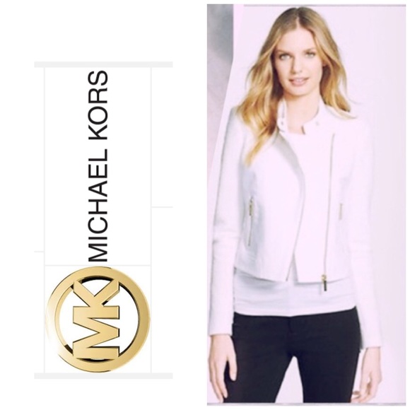 NWT Michael Kors White Moto Jacket - Picture 2 of 4