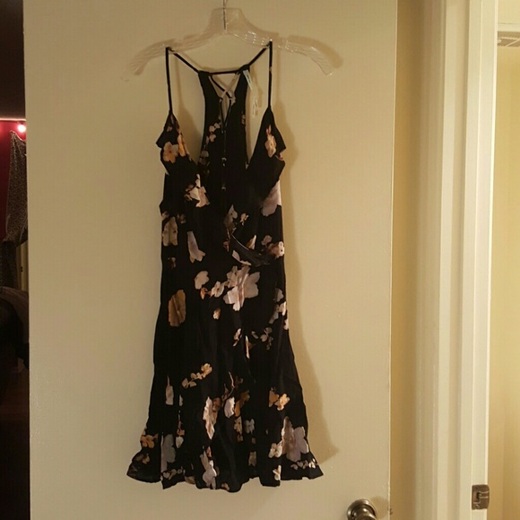Black floral print sundress