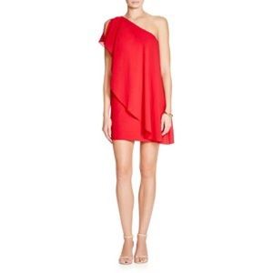 Aqua red one shoulder dress. Size 4.