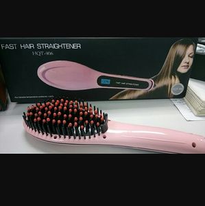 Hair straightener brush