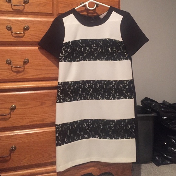 Black & White Striped Ann Taylor Loft Dress