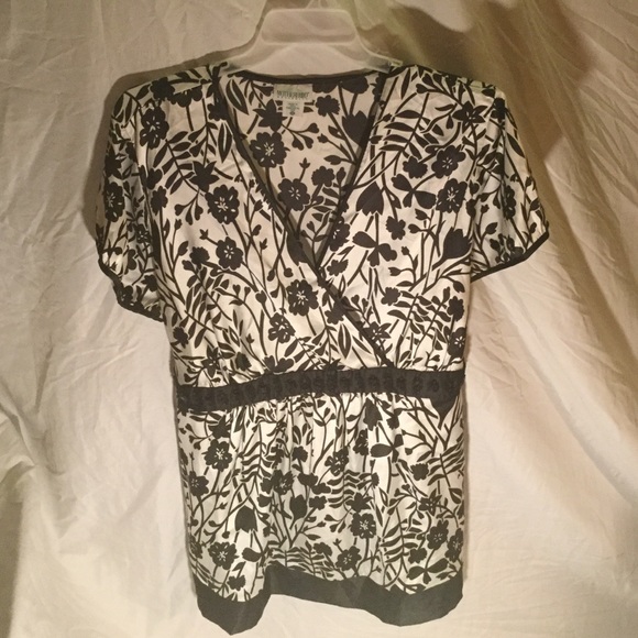 Classy black and white floral beaded maternity top