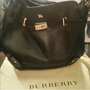 TRADED!!! Burberry Turned Lock Large Leather Hobo.