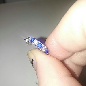 A sapphire blue pair of earrings