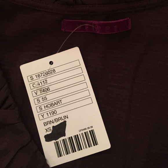 NWT Anthropologie Brown Ruffle Blouse - Picture 2 of 2