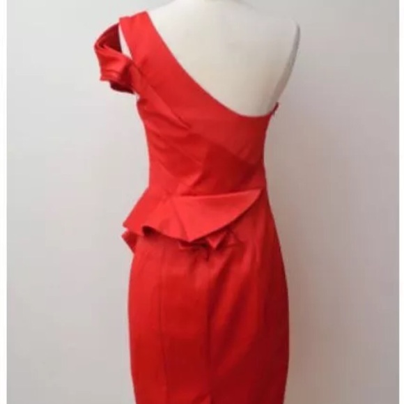 Authentic Karen Millen One Shoulder Red Dress New - Picture 3 of 3