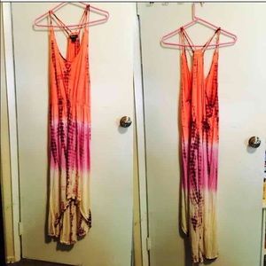 Ombré sunset colored sun dress boho