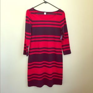 New with Tags Striped Navy Blue and Red Dress!