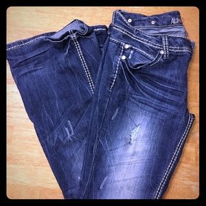 Almost Famous Flare Leg Distressed Jeans