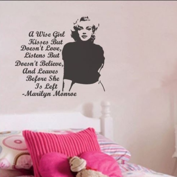 "A wise girl" Marilyn Monroe Wall Decal 15x15