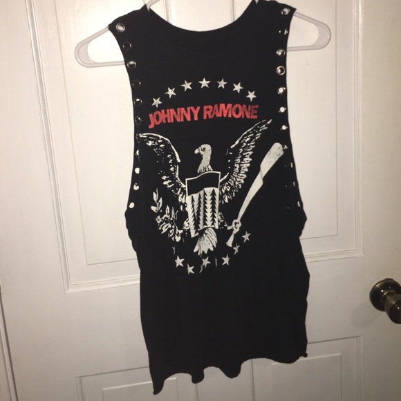 Johnny Ramone Black Cut-Off Tank