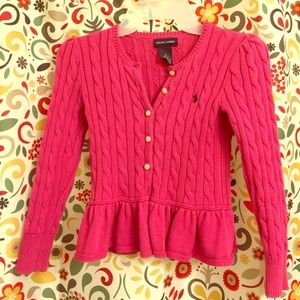 Ralph laurent pink cardigan 6T