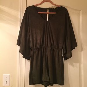 Suede Romper (olive)