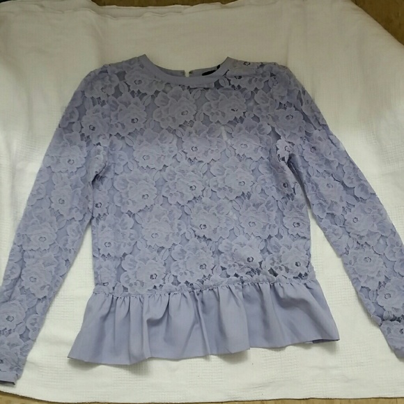 Asos purple lace top ruffles blouse US 2 UK 6