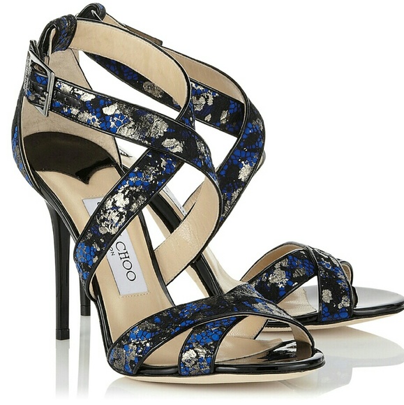 JIMMY CHOO metallic lace heel