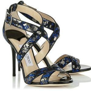 JIMMY CHOO metallic lace heel