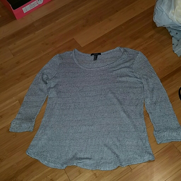Grey F21 knit top