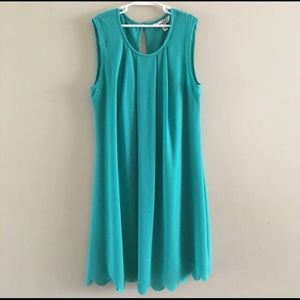 Green scalloped dress!
